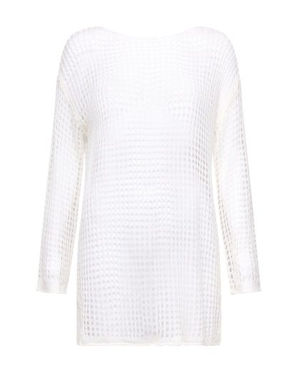 CORI - LONG SLEEVE TUNIC - WHITE